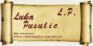 Luka Pusulić vizit kartica